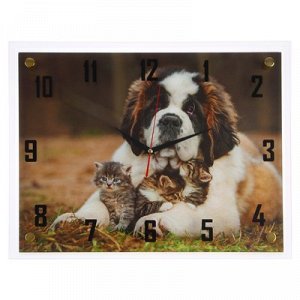 Часы настенные, серия: Животный мир, "Зверята", 35х45 см, микс