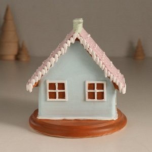 Фигурка светящаяся «Пряничный домик с ёлочкой», зефирный, 12.5x12.5x12.5 см