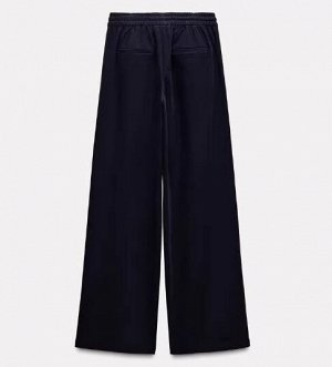 БРЮКИ WIDE-LEG ИЗ РЕЛЬЕФНОЙ ТКАНИ арт. 8372247, темно-синий