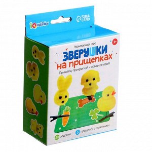 Развивающая игра «Зверушки на прищепках», 20 заданий, 3+