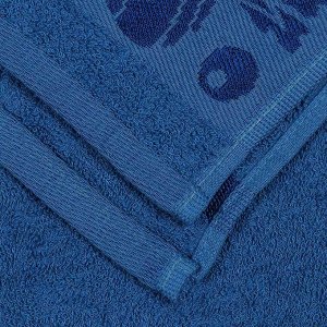 Полотенце кухонное махровое, 35х60 см, 100% хлопок, Вышневолоцкий текстиль, Бордюр овощи, сапфировое