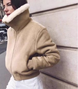 КУРТКА-ДУБЛЕНКА С НИЗОМ В РУБЧИК арт. 6318268, светло-коричневый