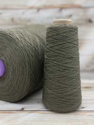 Пряжа для вязания 100 гр,Cotone 100%  хлопок мерсеризованный (без блеска) 450м/100г  Пепельный хаки