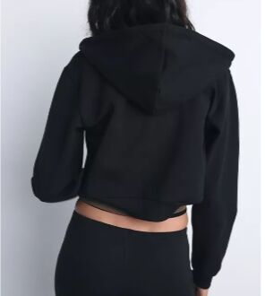 УКОРОЧЕННОЕ ХУДИ ИЗ ИНТЕРЛОКА арт. 3641843, черный