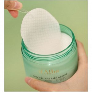 D'Alba Piedmont Daily Mild Cica Calming Pad Успокаивающие и увлажняющие тонер-пэды 50шт