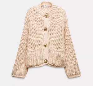 КАРДИГАН КРУПНОЙ ВЯЗКИ арт. 5802113, экрю