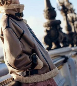 КУРТКА-ДУБЛЕНКА С ХЛЯСТИКАМИ НА ПЛЕЧАХ арт. 8073273, серо-коричневый