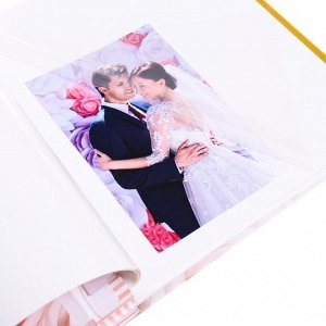 Фотоальбом на 20 магнитных листов с рамкой на несколько окошек "Свадьба"