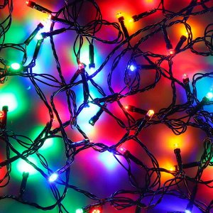 Электрическая гирлянда Сноубум вьюн 9м 100 LED, мультицвет, 8 режимов, ПВХ, черный