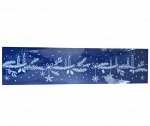 Украшение оконное ПВХ с глиттером, Снежное кружево 58.5x14.7 см