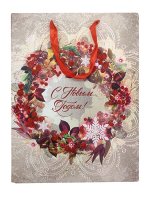 Пакет подарочный Новогодняя история 40x30x12 см, с ручками
