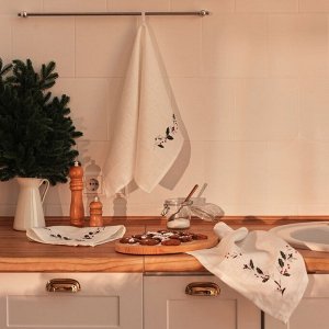Полотенце с вышивкой SL HOME New Year 40х70см, лен 100%, 185 гр/м2
