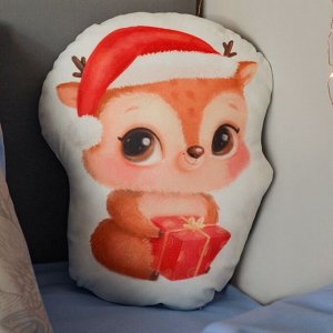 Подушка декоративная новогодняя «Этель. Оленёнок» 27x35 см, велюр
