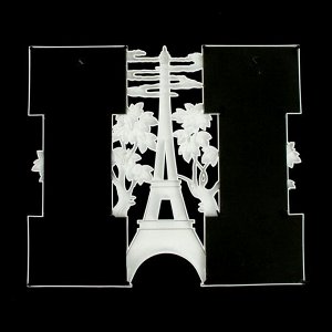 Фоторамка на 6 фото 10х15 см "Эйфелева башня в облаках" белая 41,5х48х2,5 см