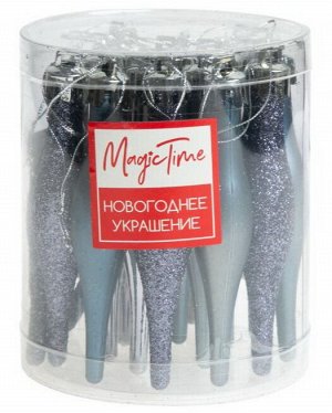 Игрушка на ёлку / Новогоднее подвесное украшение Magic Time "Фиолетовые сосульки" полистирол, 18 шт