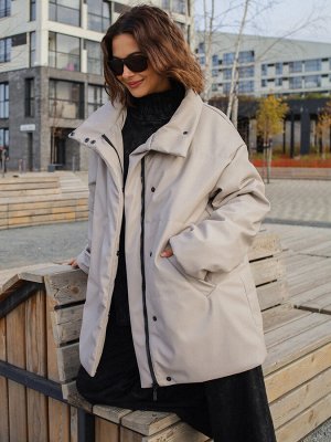 Куртка женская из экокожи, нюд