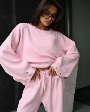 Костюм вязаный женский NA RAZRЫV, розовый