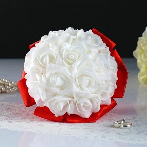 Букет-дублер для невесты из латексных цветков, бело-красный
