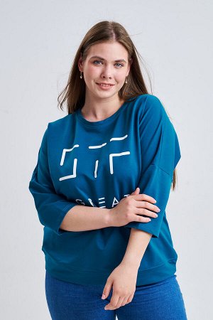 Свитшот 375702 оверсайз трикотажный