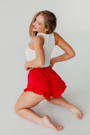 Шорты женские домашние с рюшей