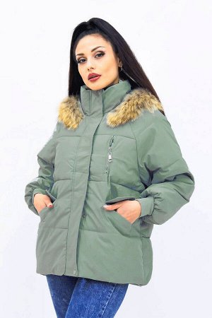 Куртка парка демисезонная с натуральным мехом