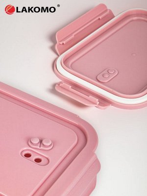 "Soft color" Контейнер стекло 1л три отделения прям. 19,8х5,9х14,8см