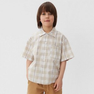 Рубашка для мальчика KAFTAN «Клетка» 32 (110-116 см)
