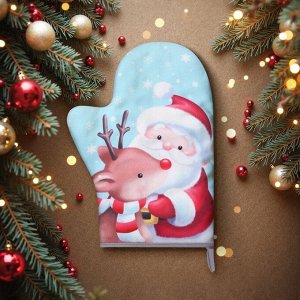Варежка-прихватка «Доляна. Новогоднее волшебство», 20x28 см, 35% хлопок, 65% п/э, ватин 250 г/м²