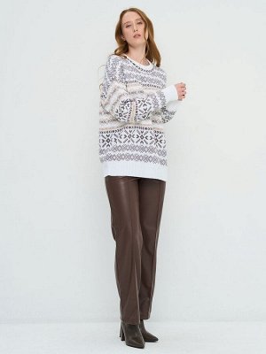 Джемпер женский 9242-94183   501/397/5200785 белый/тёплый серо-коричневый/латте