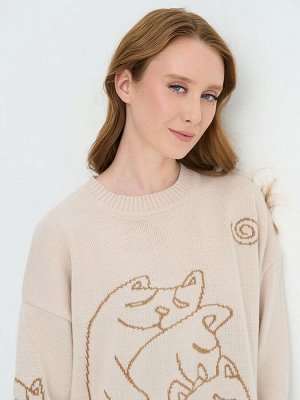 Джемпер женский 9242-94181   600179/5300616 ваниль/карамельный кофе