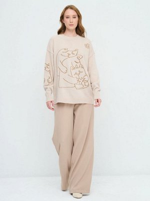 Джемпер женский 9242-94181   600179/5300616 ваниль/карамельный кофе