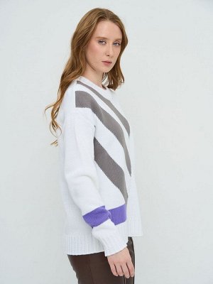 Джемпер женский 9242-94141   293/3661/6400173 белый/ирис/титаниум