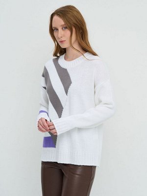 Джемпер женский 9242-94141   293/3661/6400173 белый/ирис/титаниум