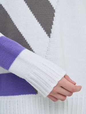 Джемпер женский 9242-94141   293/3661/6400173 белый/ирис/титаниум
