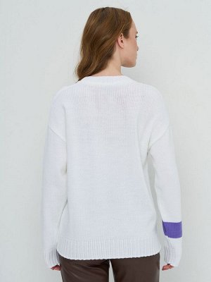 Джемпер женский 9242-94141   293/3661/6400173 белый/ирис/титаниум