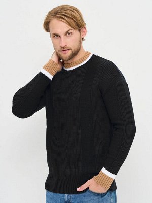 Джемпер мужской 7242-15047   9500/5300521/501 чёрный/ристретто/белый