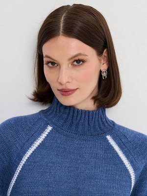 Платье женское 7242-20041   830045/501 джинс/белый