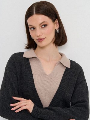 Платье женское 9242-92025   690055/800204 антрацит/какао