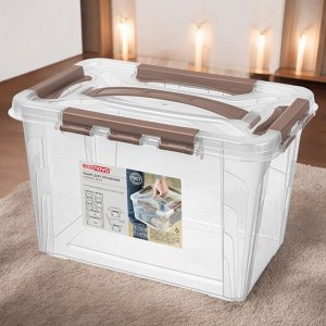 ЯЩИК ДЛЯ ХРАНЕНИЯ УНИВЕРСАЛЬНЫЙ С ЗАМКАМИ И РУЧКОЙ "GRAND BOX", 290х190х180ММ, 6,65Л