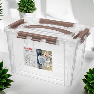 ЯЩИК ДЛЯ ХРАНЕНИЯ УНИВЕРСАЛЬНЫЙ С ЗАМКАМИ И РУЧКОЙ "GRAND BOX", 290х190х180ММ, 6,65Л