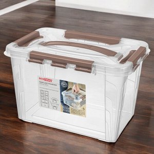ЯЩИК ДЛЯ ХРАНЕНИЯ УНИВЕРСАЛЬНЫЙ С ЗАМКАМИ И РУЧКОЙ "GRAND BOX", 290х190х180ММ, 6,65Л