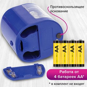 Точилка электрическая BRAUBERG "STANDARD", два отверстия 6-8/9-12мм, питание от 4 батареек АА,228423