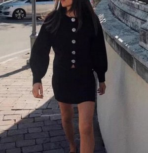 КАРДИГАН С БОЛЬШИМИ ПУГОВИЦАМИ арт. 5536166, черный