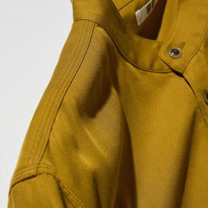 UNIQLO - свободная рубашка с воротником-стойкой и нагрудными карманами - 49 MUSTARD