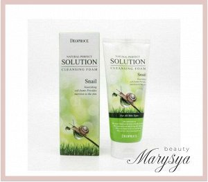 Deoproce Пенка для умывания с муцином улитки Natural Perfect Solution Cleansing Foam Snail, 170 мл