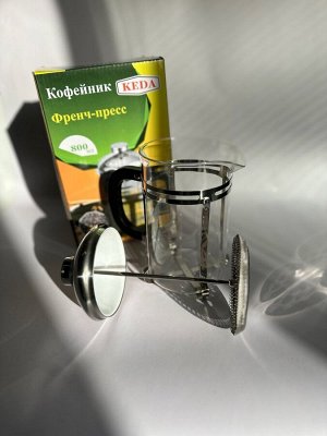 Заварник чайник/кофейник френч-пресс стеклянный 800 мл
