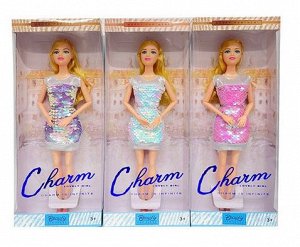 Кукла Шарм 32,5 см в коротком платье, руки и ноги сгибаются, микс, 3+
