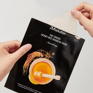JMsolution Питательная тканевая маска с женьшенем и прополисом THE ORIGIN HONEY GINSENG MASK