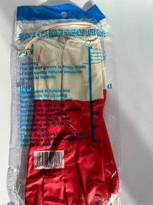 Резиновые перчатки для уборки (красно-белые), размер M