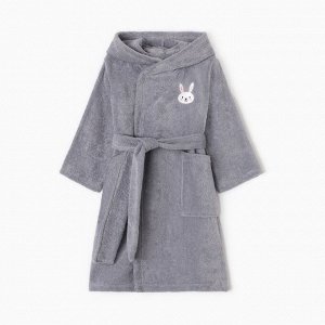 Халат махровый детский Экономь и Я "Зайка", цв.серый 340 г/м2 хл.100%
